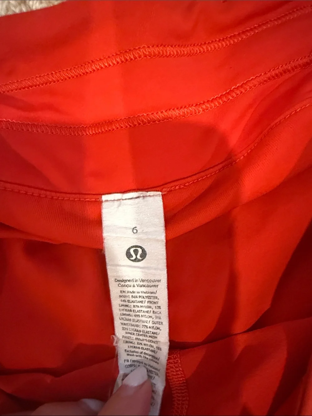 Lululemon red tennis skirt